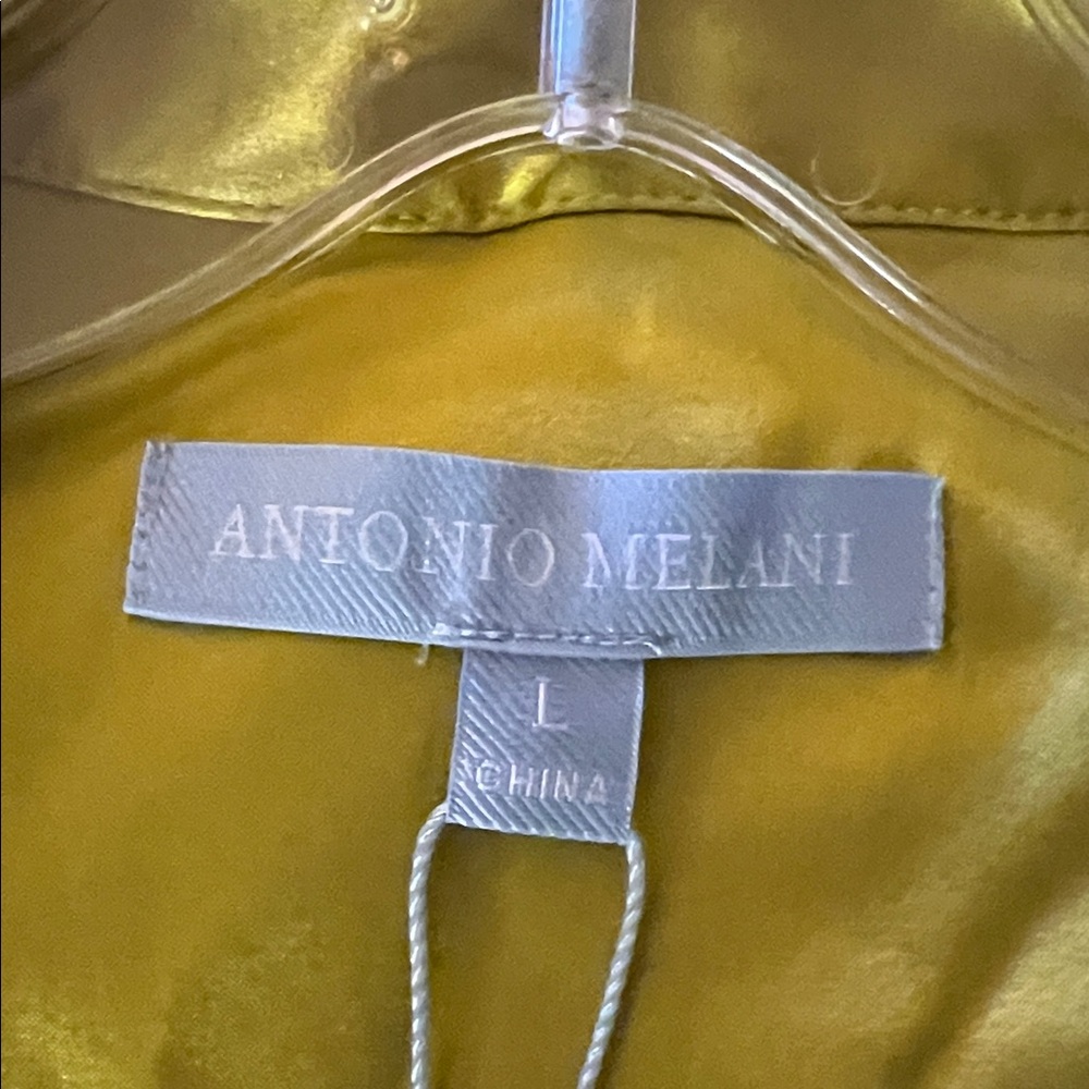 ANTONIO MELANI Chartreuse Satin Blouse - Picture 2 of 3
